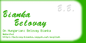 bianka belovay business card